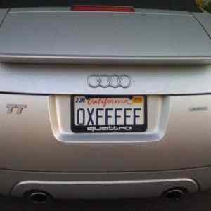 Obrázek 'Audi TT geeky license plate 0xFFFFF'