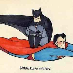 Obrázek 'Batman riding superman'