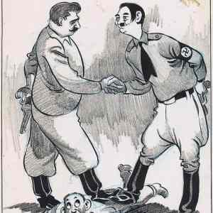 Obrázek 'Dobova karikatura Stalin Hitler'