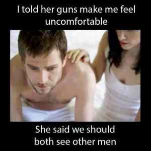 Obrázek 'Guns make me feel uncomfortable'