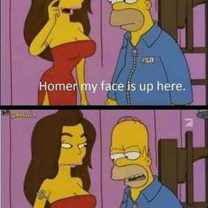 Obrázek 'Homer- my face is up here'