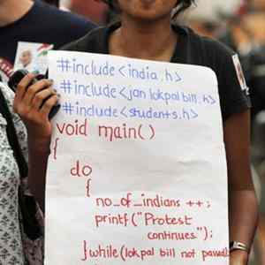 Obrázek 'India against corruption protest in C language'