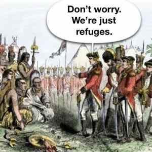 Obrázek 'Nothing to worry about - we are only refugees'