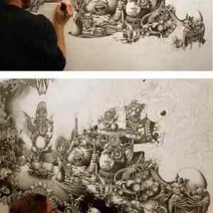 Obrázek 'Pen drawing LVL Over 9000'