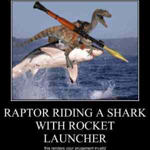 Obrázek 'Raptor riding shark'