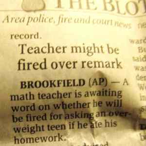Obrázek 'Teacher might be fired over remark'
