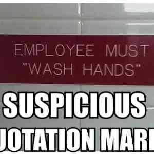Obrázek 'Unnecessary Bathroom Quotation Marks'