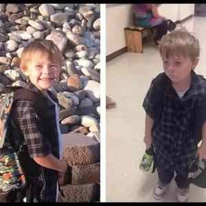 Obrázek 'before and after his first day of school 540'