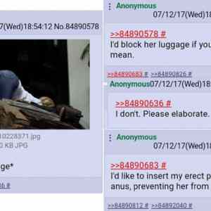Obrázek 'block her luggage'
