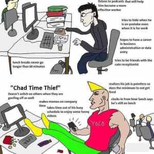 Obrázek 'chad vs virgin worker'