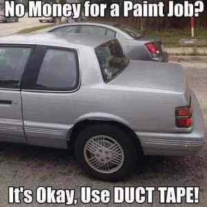 Obrázek 'duct tape paint job'