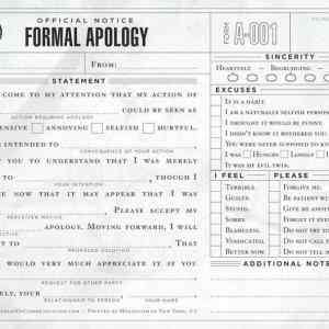Obrázek 'formal apology'