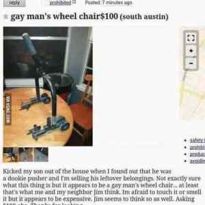 Obrázek 'gay mans wheel chair'