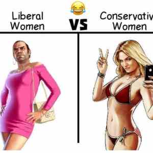 Obrázek 'liberal vs conservative woman'