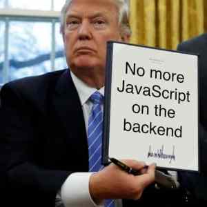 Obrázek 'no more js on the backend'