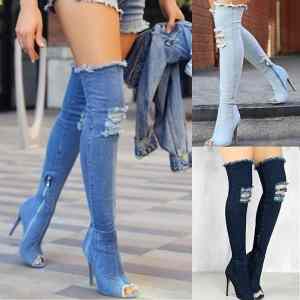 Obrázek 'over the knee denim boots'