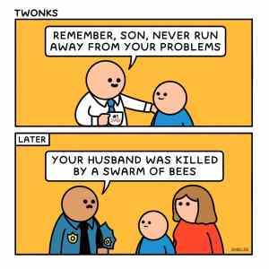 Obrázek 'run away from your problems'