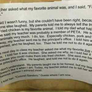 Obrázek 'teacher asked about favourite animal'