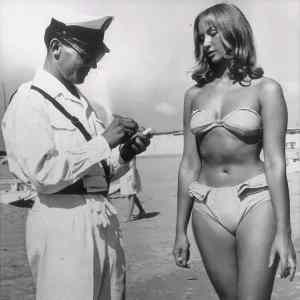 Obrázek 'ticket for wearing a bikini on a beach 1957'