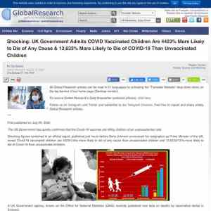 Obrázek 'vaccinated children 13633  25 more likely to die'