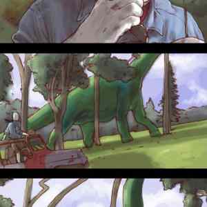 Obrázek 'what jurrasic park would look like if it was animated'