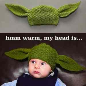 Obrázek 'yoda baby hat'