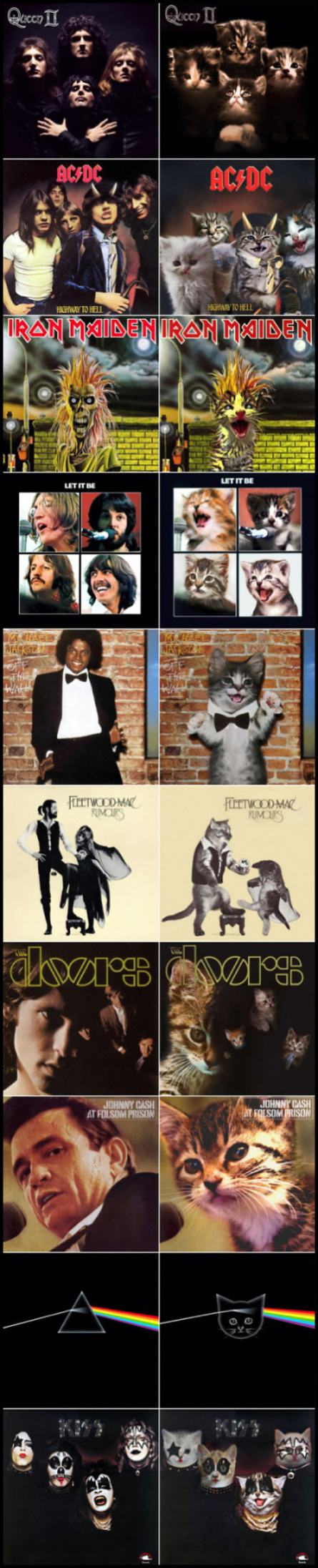 Obrázek - 10 classic album covers recreated with kittens -      13.02.2013