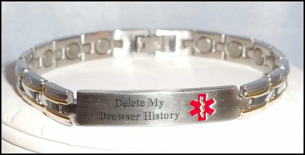 Obrázek - A medic-alert bracelet like this might be sensible -      01.01.2013