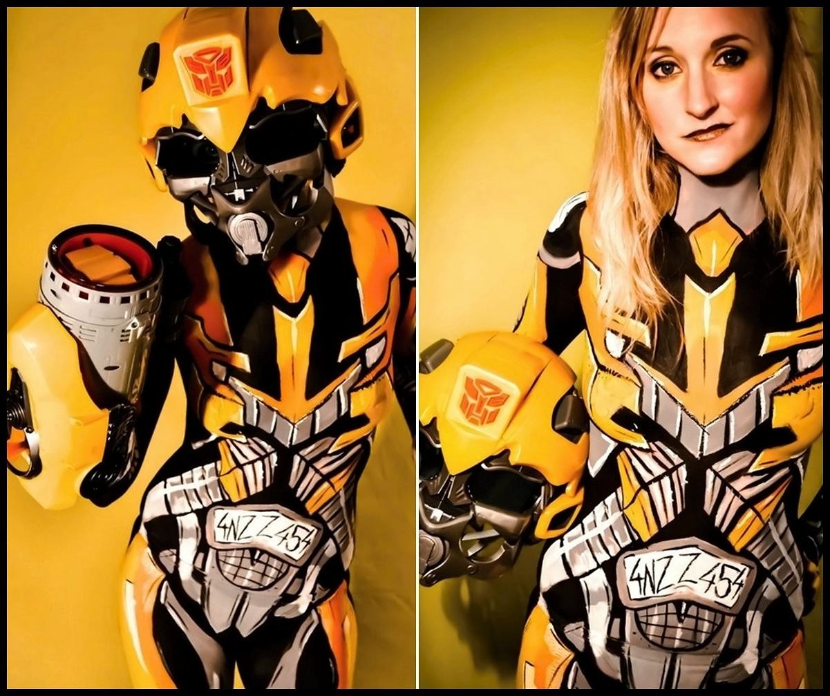 Obrázek - Cosplay - Body Paint Bumblebee -      13.06.2013