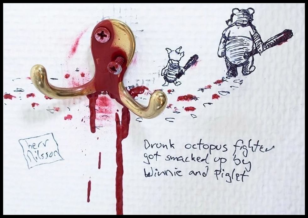 Obrázek - Drunk octopus fighter got smacked up by winnie and piglet -      29.04.2013