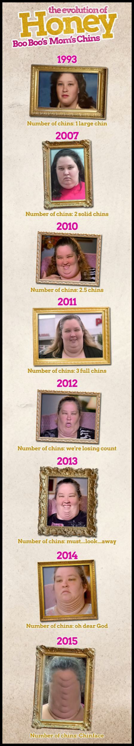 Obrázek - Evolution of Honey Boo Boos moms chins -      18.02.2013