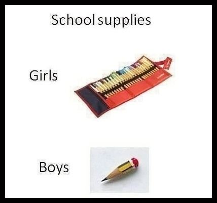 Obrázek - Girls vs boys at school -      19.06.2013