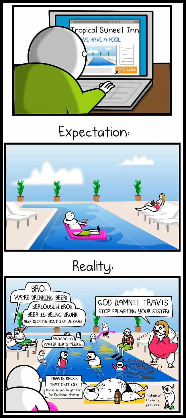 Obrázek - Hotel swimming pool - expectation vs reality -      04.04.2013