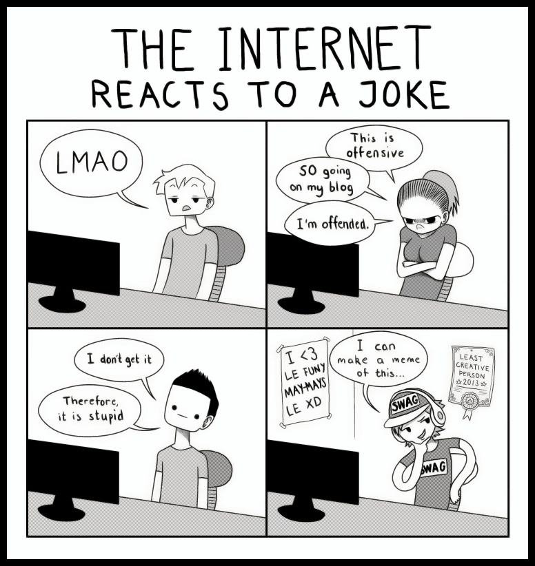Obrázek - The internet reacts to a joke -      19.02.2013