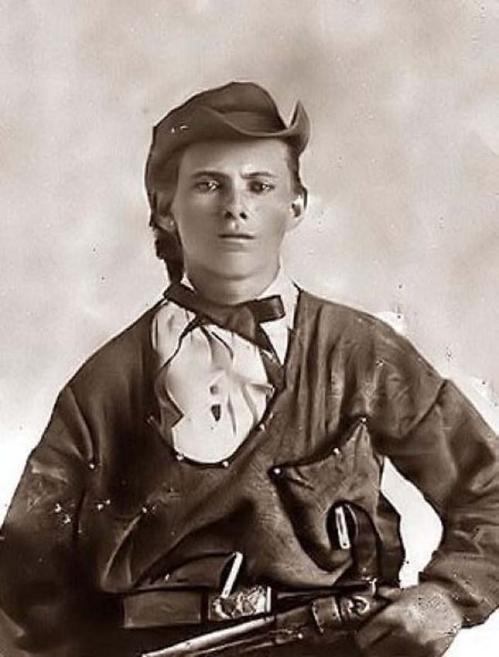 Obrázek 16lety americky zlocinec lupic a vrah Jesse James. USA 1863