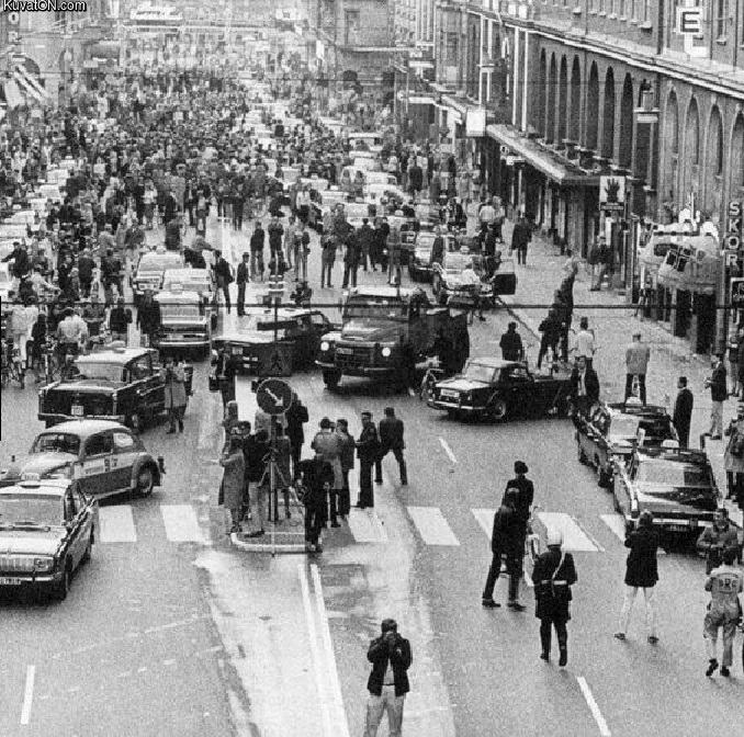 Obrázek 3 september 1969 sweden changed driving from left to right
