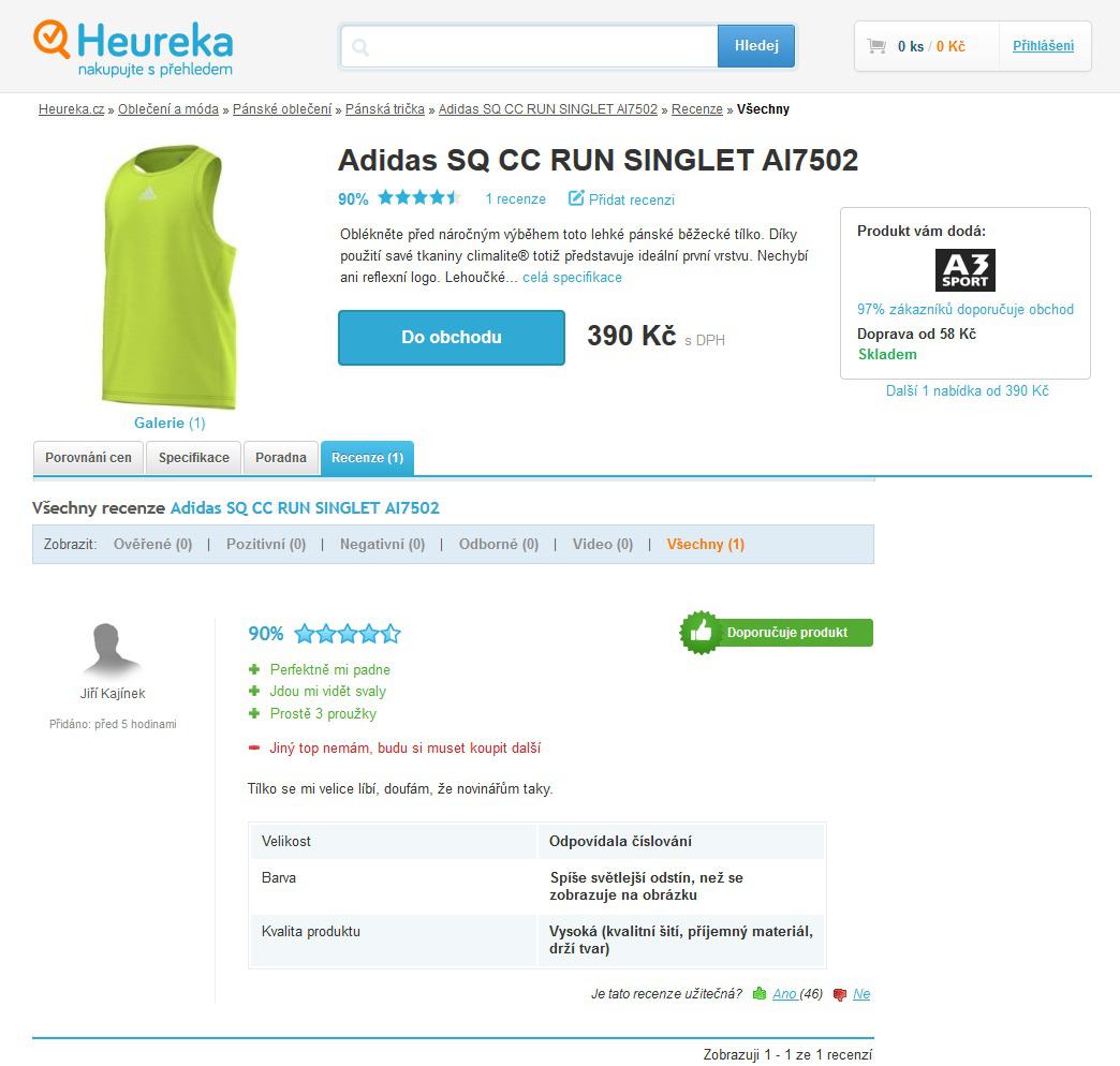 Obrázek Adidas SQ CC RUN SINGLET AI7502