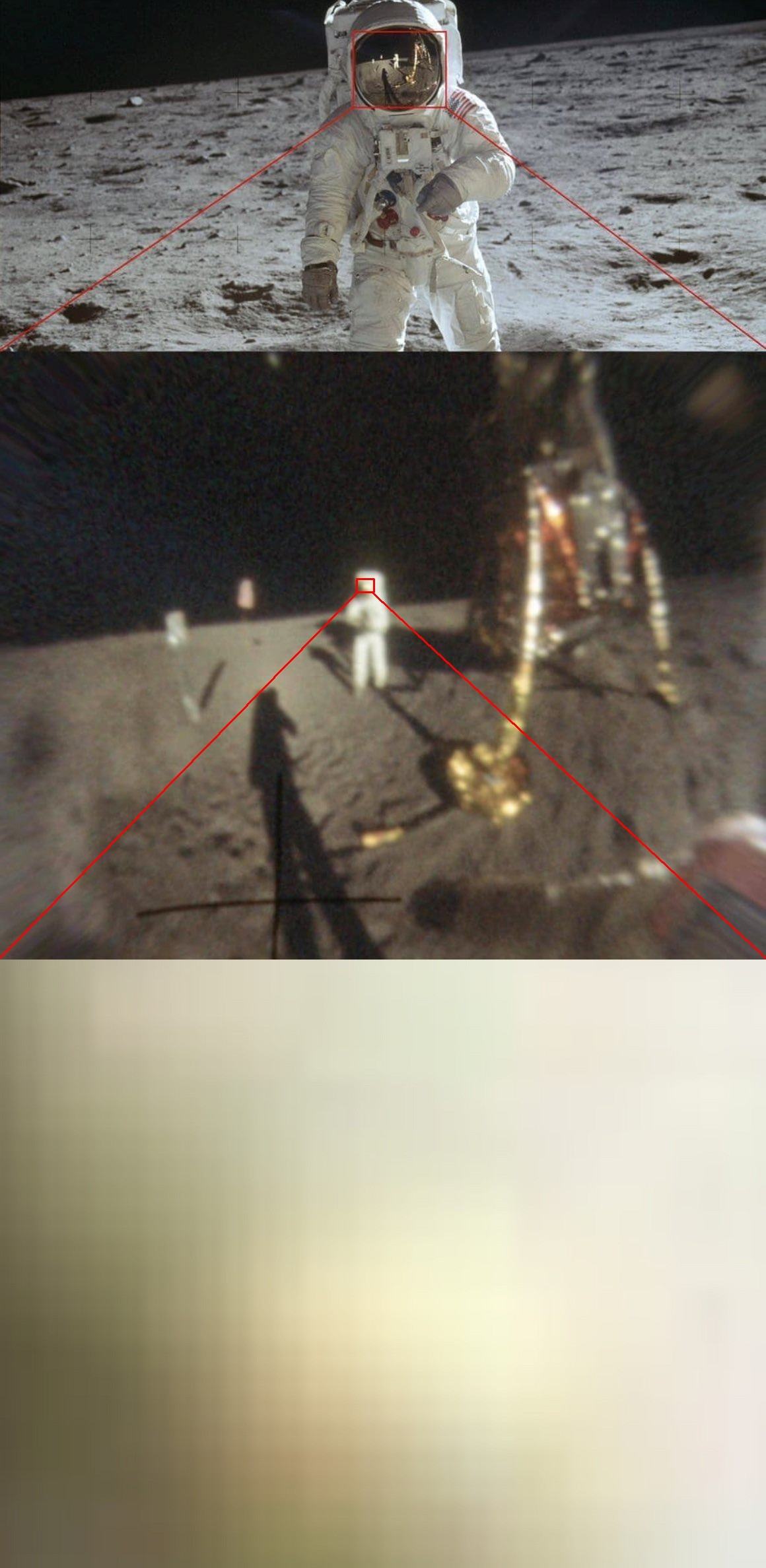 Obrázek Aldrin v odrazu Armstronga v odrazu Aldrina