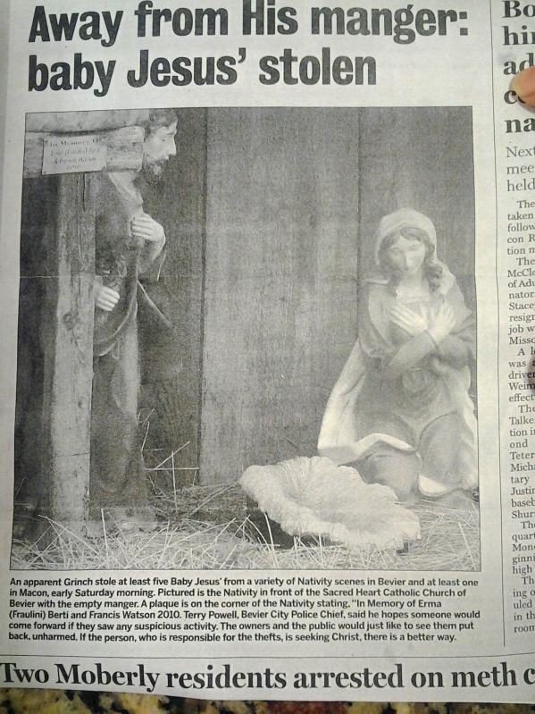 Obrázek Baby Jesus is missing 24-12-2011