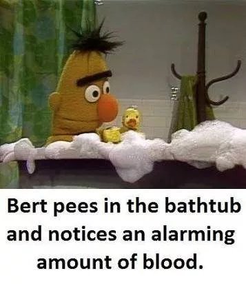 Obrázek Bert pee in bathtub