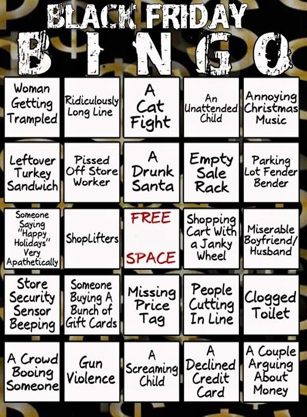 Obrázek Black Friday Bingo Card