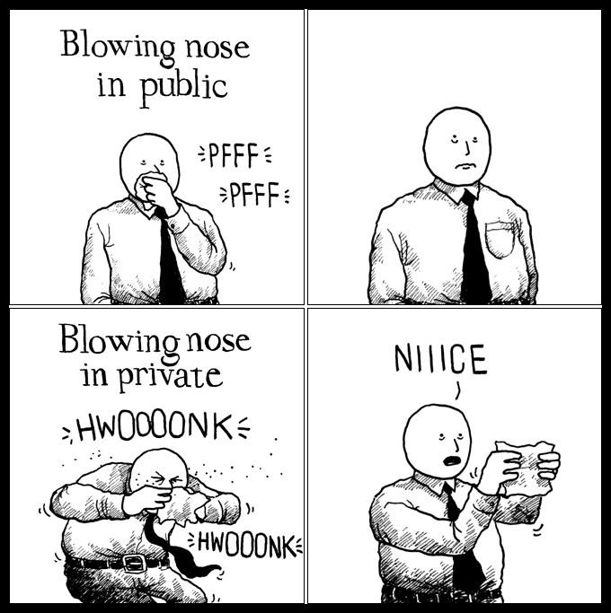 Obrázek Blowing Your Nose - In Public vs. In Private