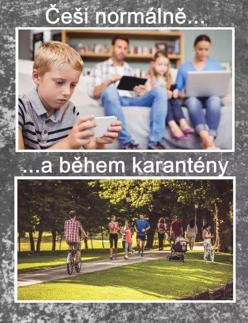 Obrázek Cesi - normalne vs v karantene