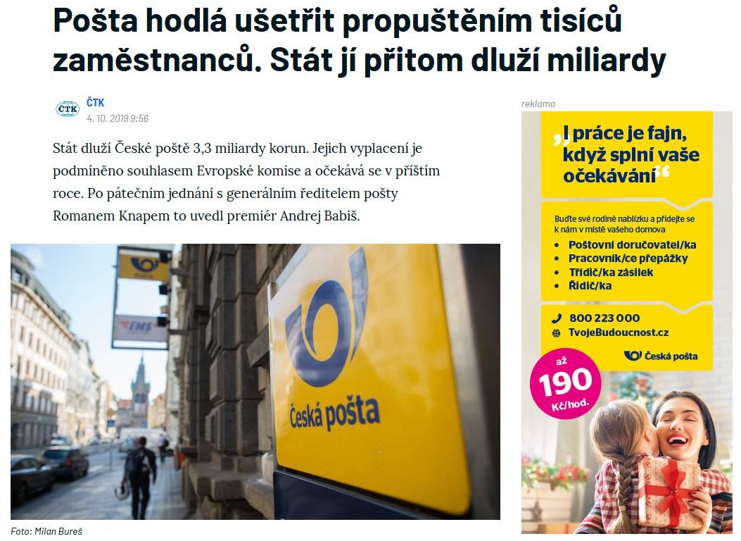 Obrázek Ceska posta v kostce - ne kolaz