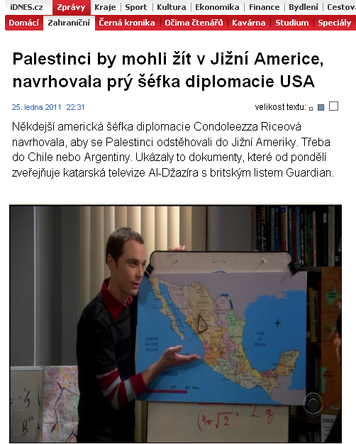 Obrázek Condoleezza Riceova asi sleduje Big bang theory