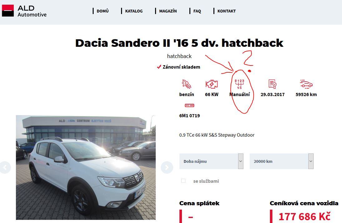 Obrázek Dacia system razeni