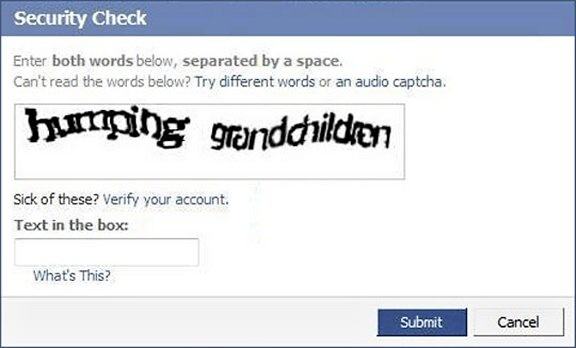 Obrázek Facebook Captcha Fail 