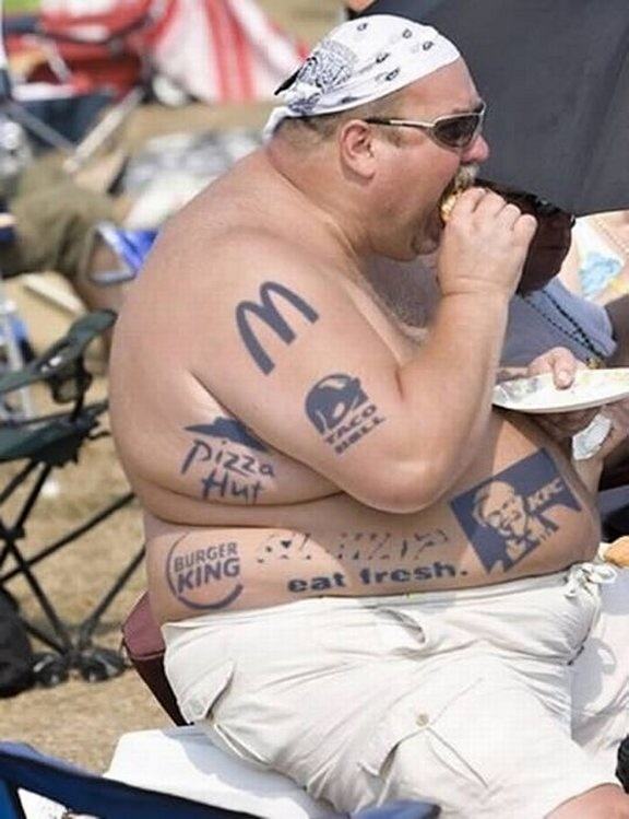Obrázek Fat Fast Food Man Photoshop