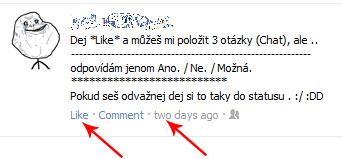 Obrázek Forever alone on FB