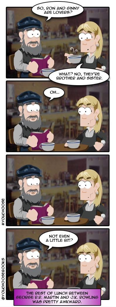 Obrázek George R. R. Martin has lunch with JK Rowling